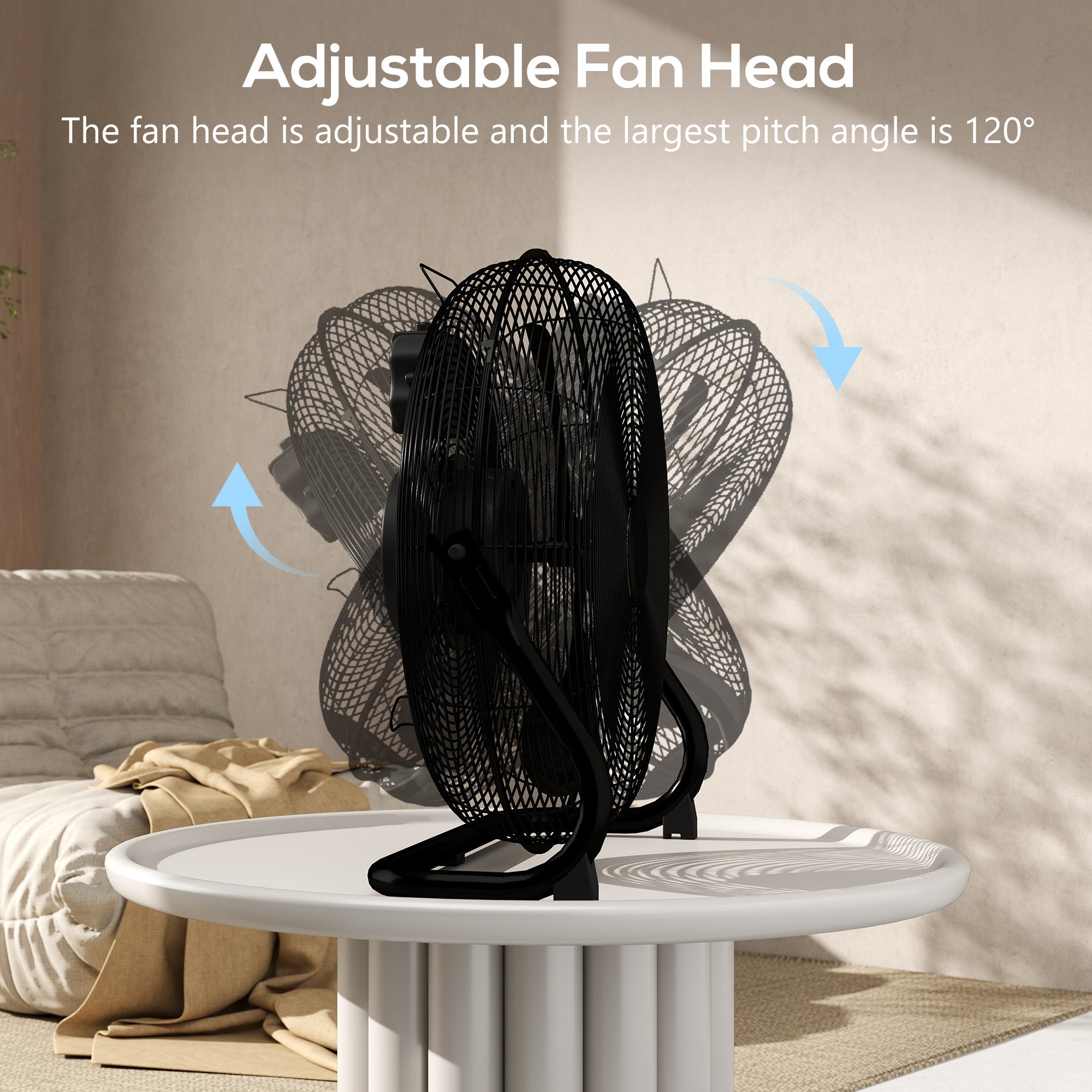 HOMCOM Metal Floor Fan with Tilting, High Velocity, 3 Speed, Portable Gym Fan for Home Office, Black 