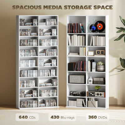 HOMCOM 640 CD Storage Tower - White 