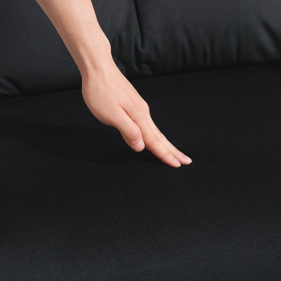 HOMCOM 4-in-1 Velvet-Feel Double Sofa Bed, with Pillows - Black 