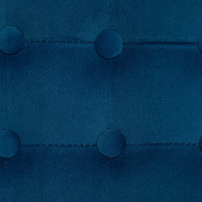 HOMCOM Velvet-Feel Square Ottoman - Blue 
