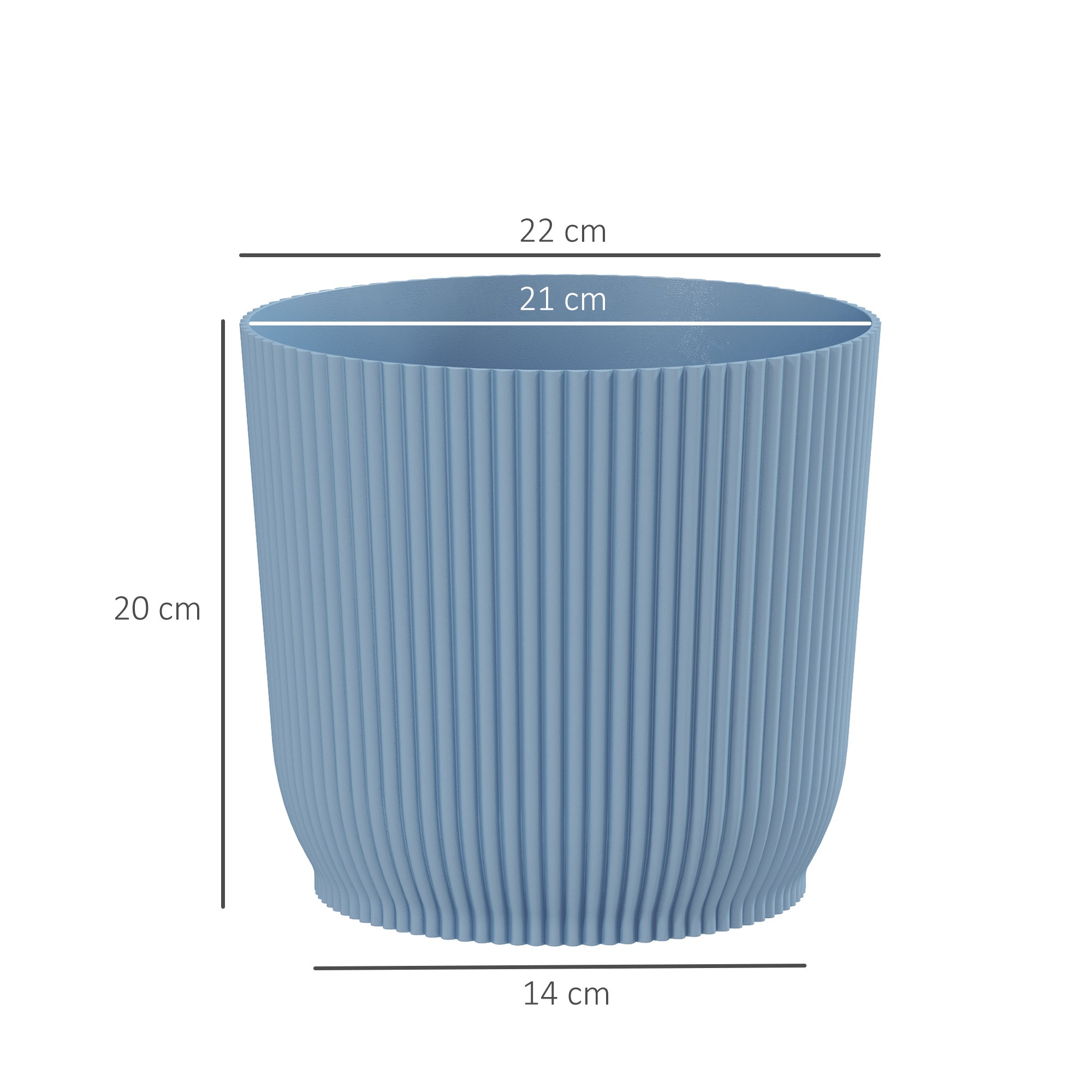 Outsunny Set of Two \'d0\'a422cm Planters - Blue