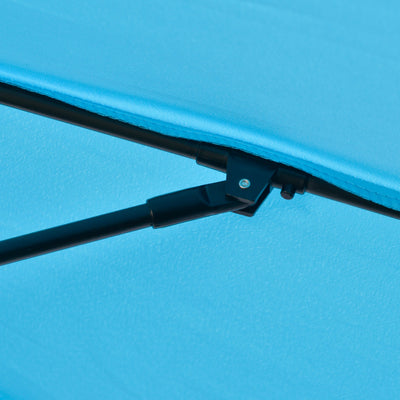 Outsunny 2.6M Patio Parasol Sun Umbrella, Tilt Shade Shelter Canopy with Crank 8 Ribs Aluminium Frame, Blue 