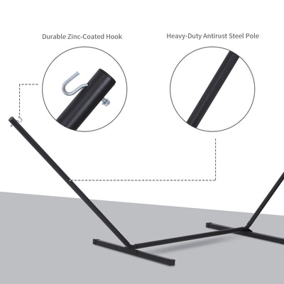 Outsunny 3.6m Extra-long Universal Hammock Stand Metal Frame Garden Camping Picnic Outdoor Patio Replacement – Stand Only 