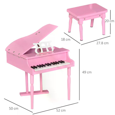HOMCOM 30 Keys Mini Kids Piano for Child with Music Stand and Bench Best Gifts Toy 