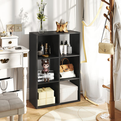 HOMCOM 6-Cube Bookshelf - Black 