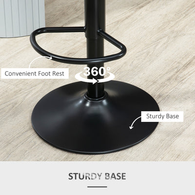 HOMCOM Bar Stools Set of 2, Swivel Counter Height Barstools with Back, Adjustable PU Leather Bar Chairs, Modern Armless Kitchen Island Stool, Dark Grey 