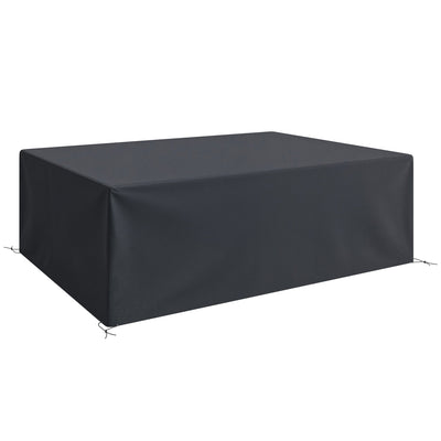 Outsunny 600D Oxford Outdoor Garden Furniture Sofa Set Cover, Waterproof Anti-UV Rattan Sun Lounger Protection Protector Cover, 275L x 205W x 90Hcm, Black 