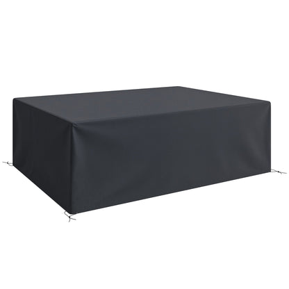 Outsunny 600D Oxford Outdoor Garden Furniture Sofa Set Cover, Waterproof Anti-UV Rattan Sun Lounger Protection Protector Cover, 275L x 205W x 90Hcm, Black 