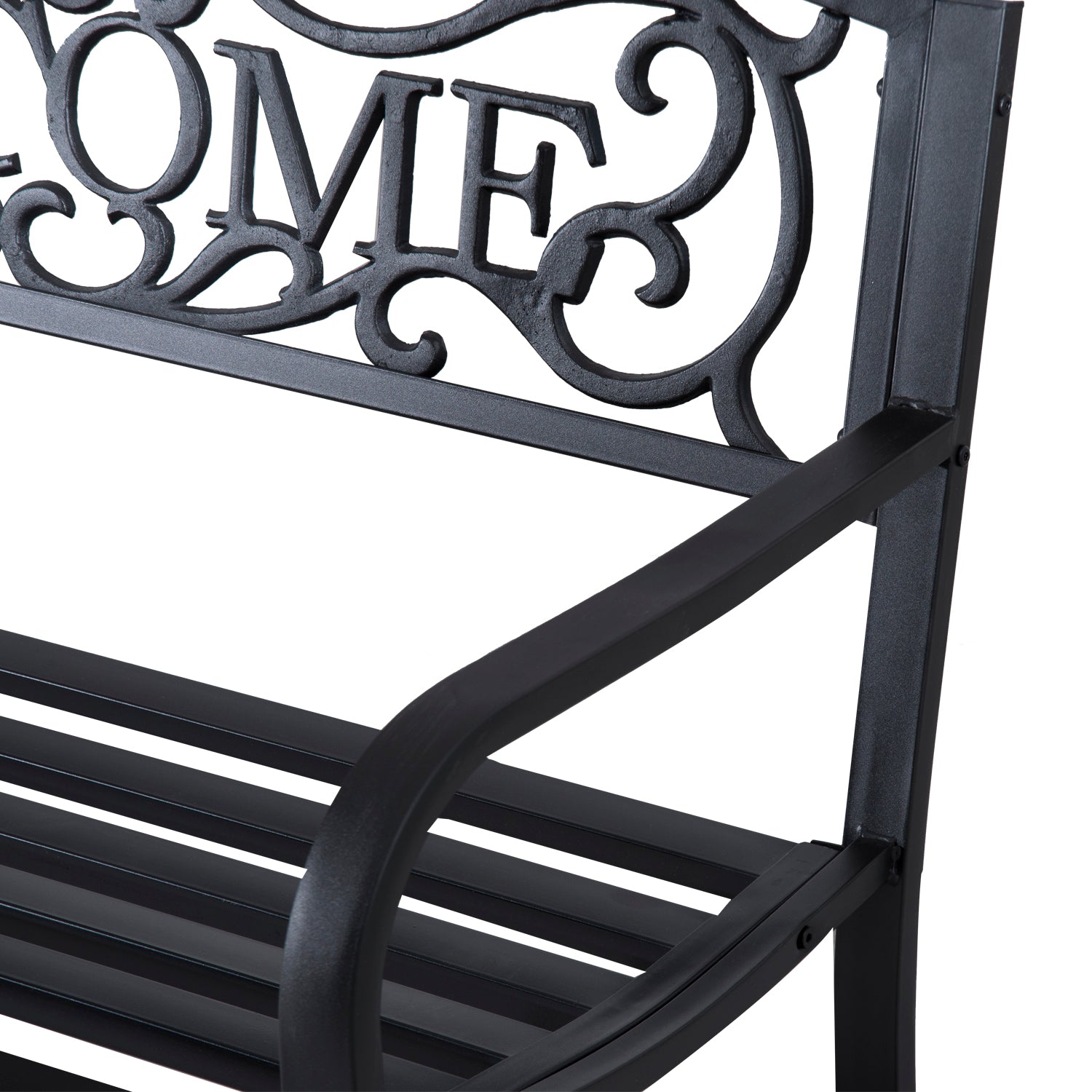Outsunny 126Lx60Wx85H cm Steel Bench-Black 
