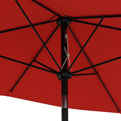 Outsunny 2 x 3(m) Garden Parasol Umbrella, Rectangular Outdoor Market Umbrella Sun Shade with Crank & Push Button Tilt, 6 Ribs, Aluminium Pole, Wine Red 