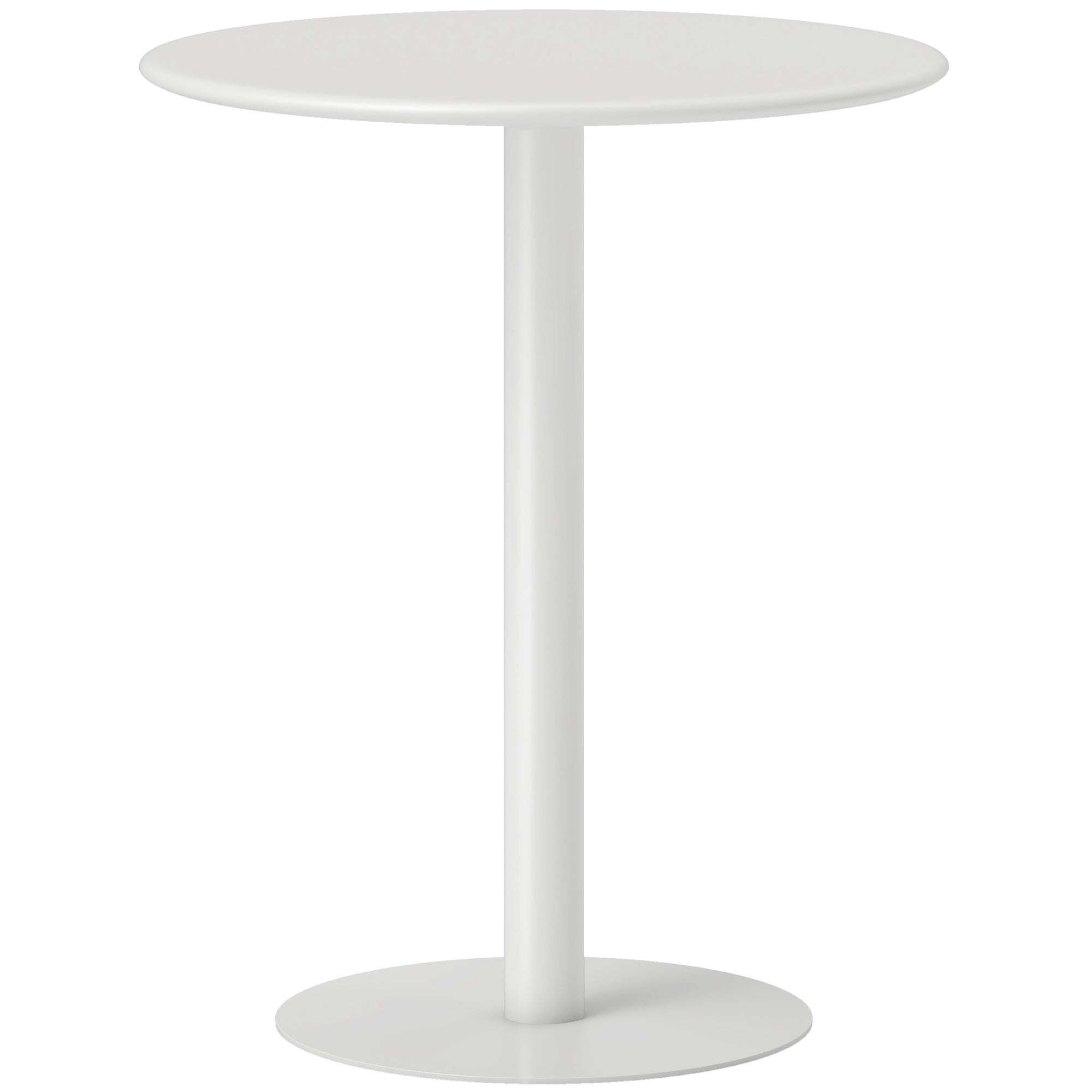 HOMCOM Dining Table, Round Kitchen Table with Steel Base for Living Room, Dining Room, 60 x 60 x 72cm, White 