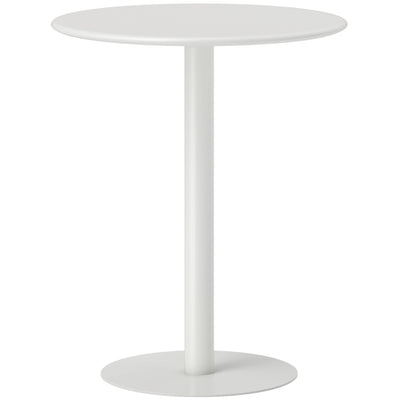 HOMCOM Dining Table, Round Kitchen Table with Steel Base for Living Room, Dining Room, 60 x 60 x 72cm, White 
