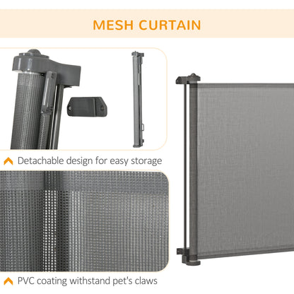 PawHut Foldable Pet Gate, for Stairs, Doorways, Corridors - Grey 