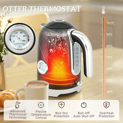 HOMCOM Retro 3000W Kettle and Toaster Set - Black 