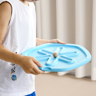 ZONEKIZ Two-In-One Balance Board, Kids Wobble Board with Ball - Blue 