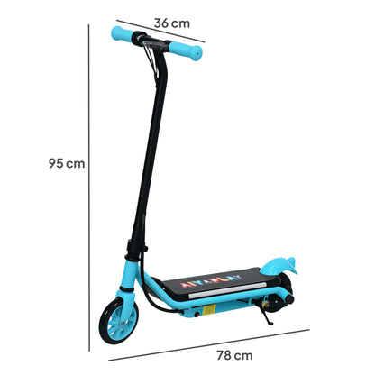AIYAPLAY Electric Scooter for Kids Ages 6-14, with Dual Brakes, Flash Wheel and Colourful Light, Kids Electric Scooter E Scooter, Up to 12 KM/H & 10 KM, Blue 