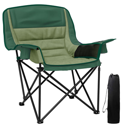 Outsunny Portable Padded Camping Chair, with Bag - Olive Green 
