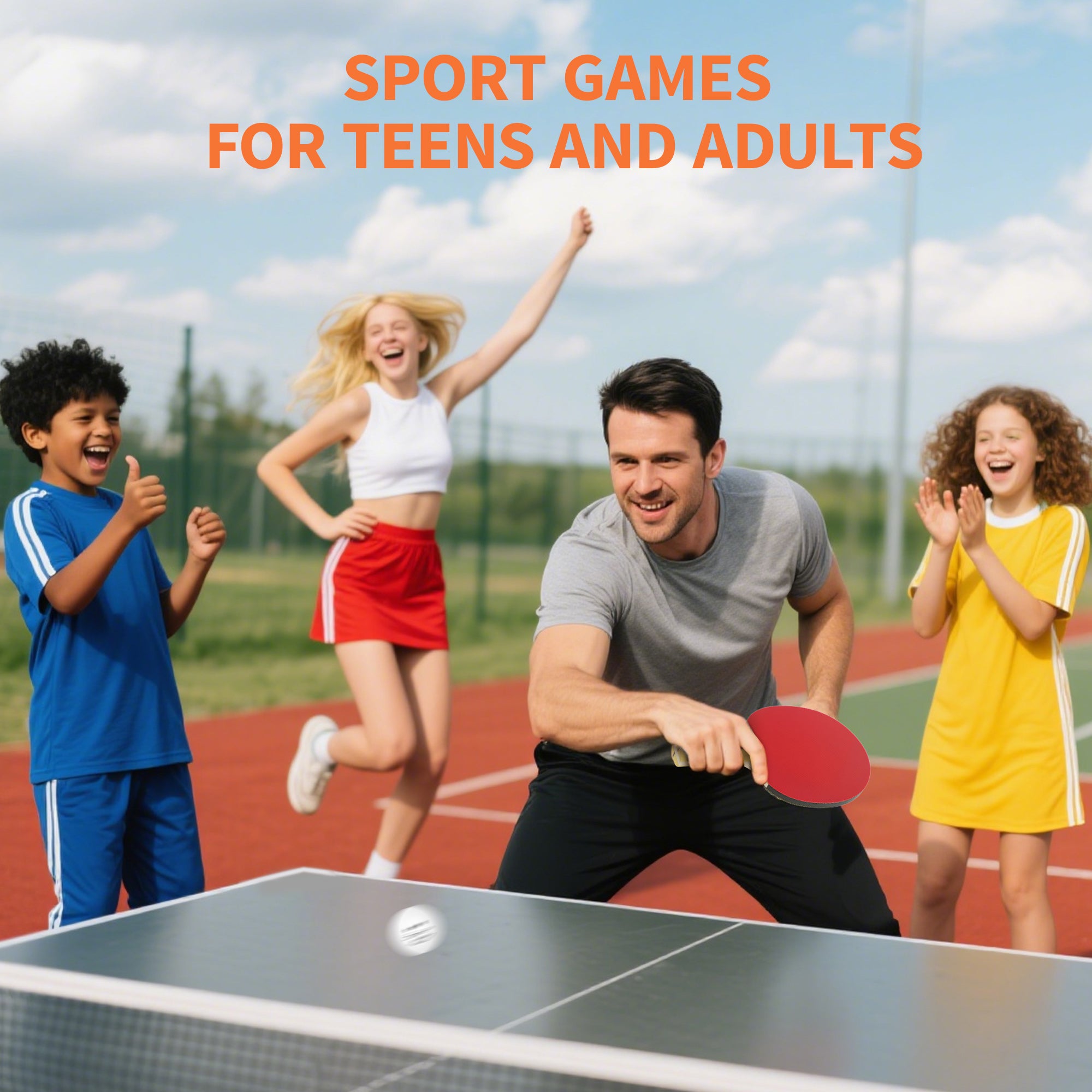 SPORTNOW Portable Table Tennis Set with Four Rackets, Eight Balls, Storage Case 
