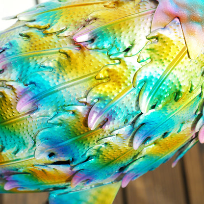 Outsunny Peacock Garden Statue, Standing Garden Ornament, Metal Garden Gift with Stakes for Patio Pond Landscape Decoration, Multi-Colour 