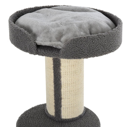 PawHut 91cm Cat Tower Scratching Posts Cat Tree for Indoor Cats Kitten Activity Centre Grey 