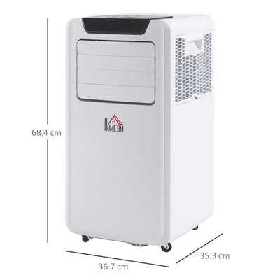HOMCOM 10000 BTU Air Conditioning Unit, 3-in-1 Portable Air Conditioner, Dehumidifier, Cooling Fan with Remote Control, LED Display, 2 Speeds, 24H Timer, Window Venting Kit, 18m\'c2\'b2 