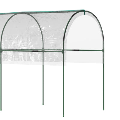 Outsunny Tunnel Tomato Greenhouse with 4 Hoops and Top Tap, Pointed Bottom and Guy Ropes, 400 x 123 x 171 cm, Clear 