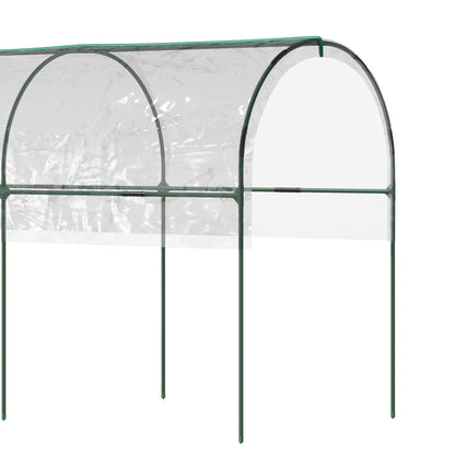 Outsunny Tunnel Tomato Greenhouse with 4 Hoops and Top Tap, Pointed Bottom and Guy Ropes, 400 x 123 x 171 cm, Clear