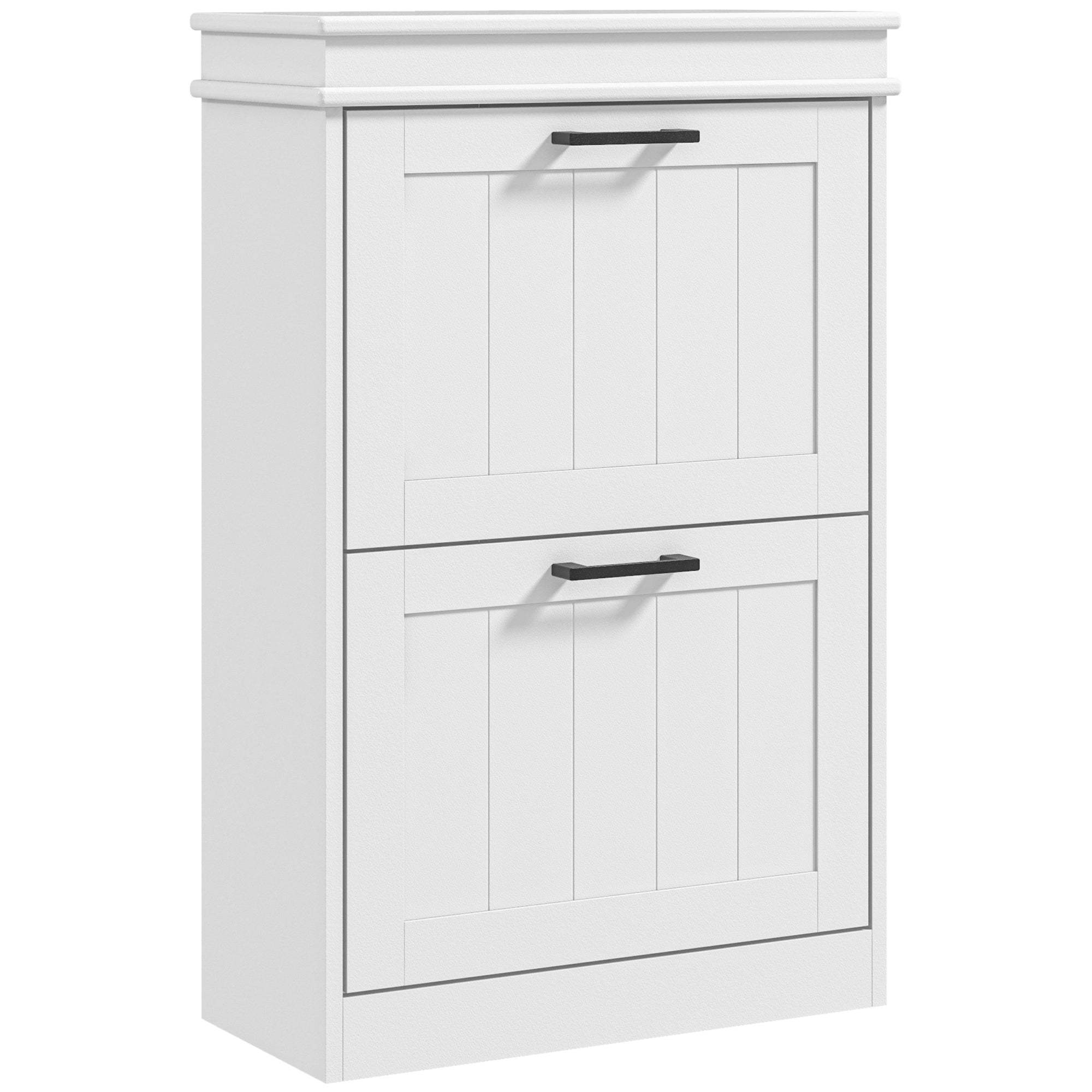 HOMCOM Two-Drawer Minimalistic Shoe Storage Cabinet, for 10 Shoes 
