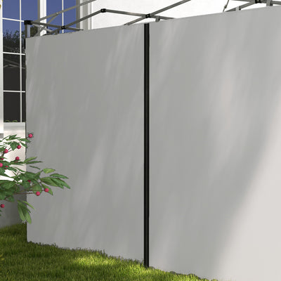 Outsunny Set of Two 3 x 3(m) Replacement Zipped Gazebo Walls - Grey 