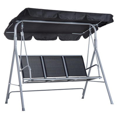 Outsunny Outdoor 3-Seater Swing Chair-Black 