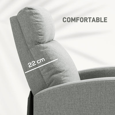 HOMCOM 135\'c2\'b0 Push Back Recliner Armchair, with Footrest - Grey 