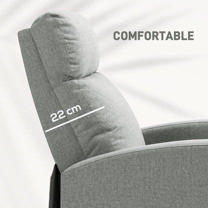 HOMCOM 135\'c2\'b0 Push Back Recliner Armchair, with Footrest - Grey