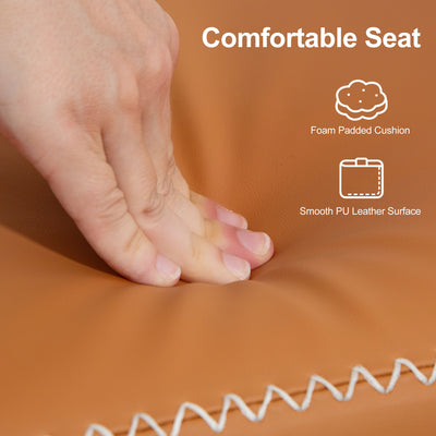 HOMCOM PU Leather Shoe Storage Bench - Brown 