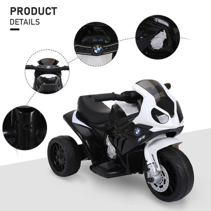 HOMCOM Electric Kids Ride on BMW Motorbike W/Headlights and Music, 6 V-Black 