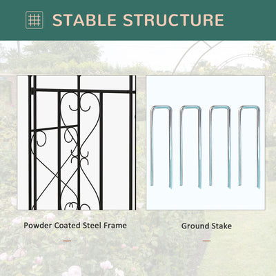 Outsunny Decorative Garden Arch, with Gate - Black 