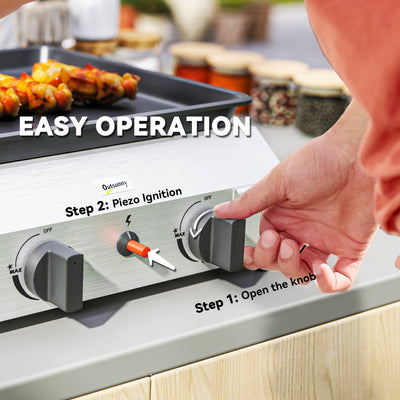 Outsunny Two Burner Portable Gas Grill 
