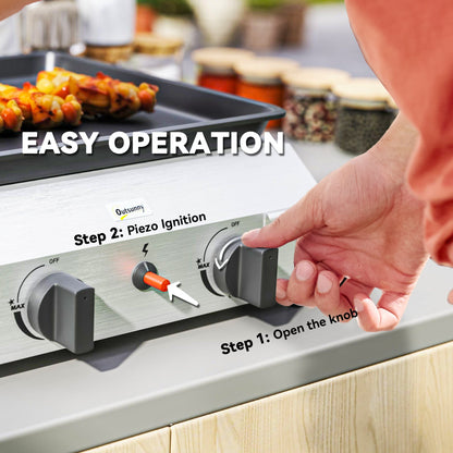 Outsunny Two Burner Portable Gas Grill 