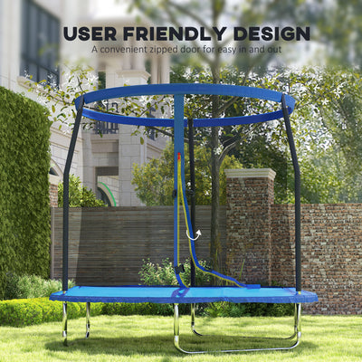SPORTNOW 8ft Trampoline with Safety Enclosure Net, Steel Frame Outdoor Trampoline, with Edge, Safety Cover 