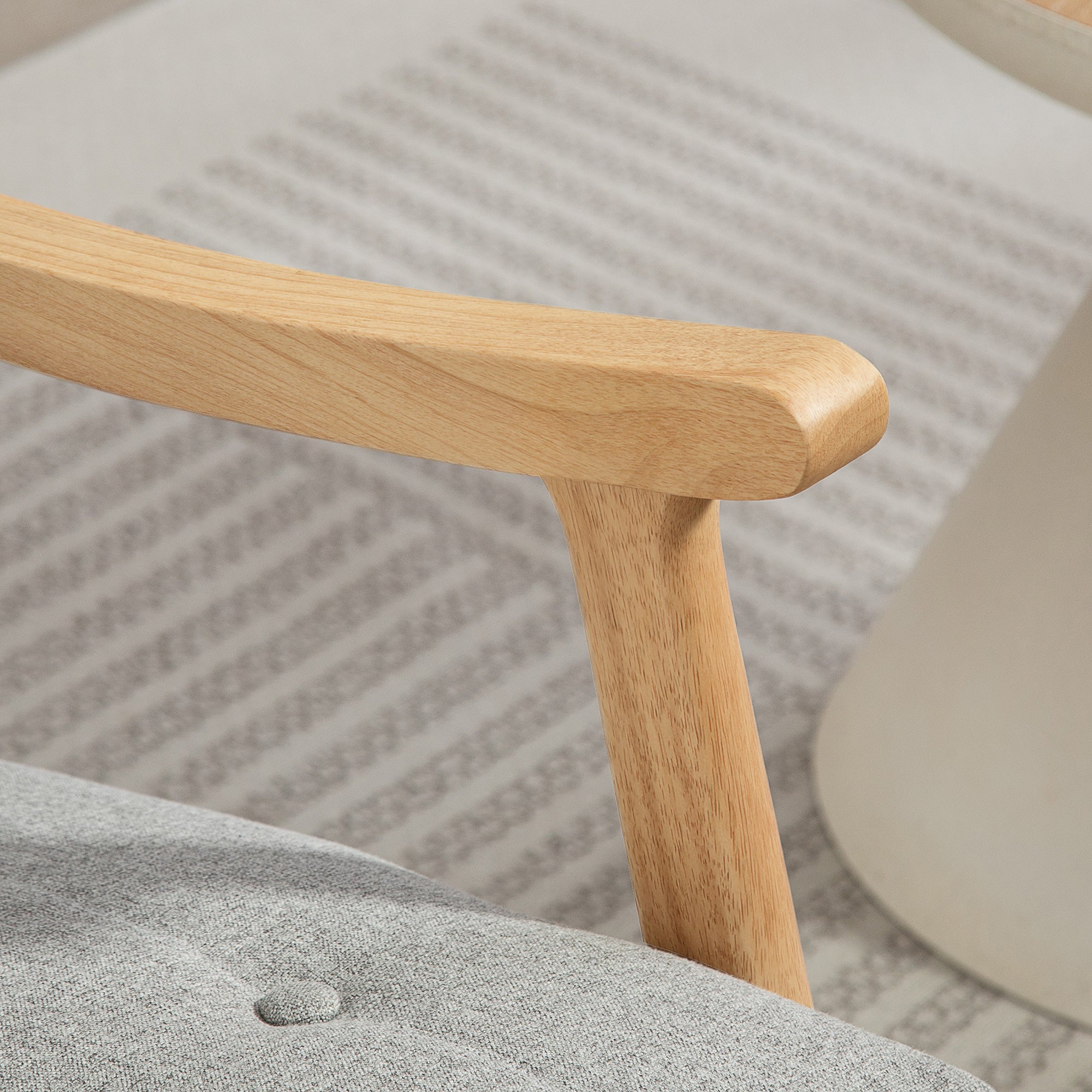 HOMCOM Wood Frame Rocking Accent Chair - Light Grey 
