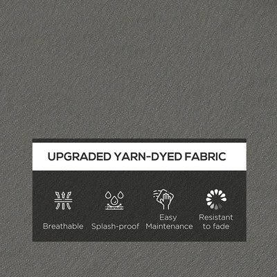 Outsunny 4-Piece Seat Cushions Pillow Replacement, Patio Chair Cushions Set with Ties for Indoor Outdoor, Charcoal Grey 