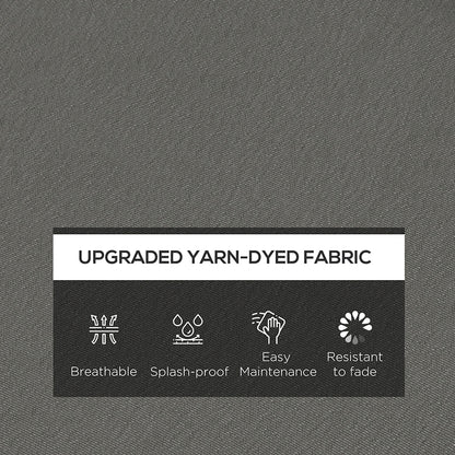 Outsunny 4-Piece Seat Cushions Pillow Replacement, Patio Chair Cushions Set with Ties for Indoor Outdoor, Charcoal Grey