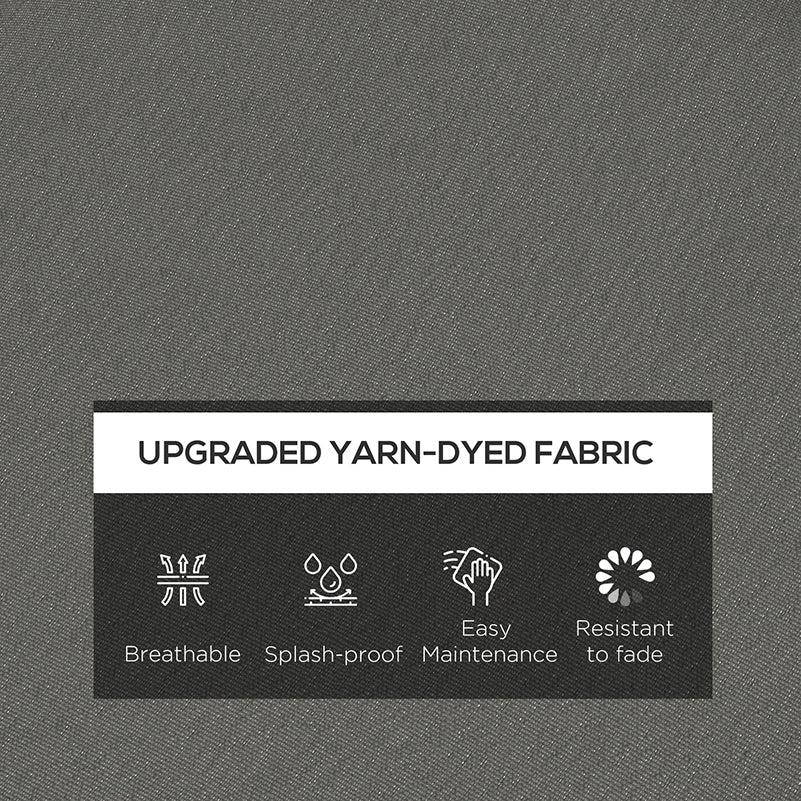 Outsunny 4-Piece Seat Cushions Pillow Replacement, Patio Chair Cushions Set with Ties for Indoor Outdoor, Charcoal Grey