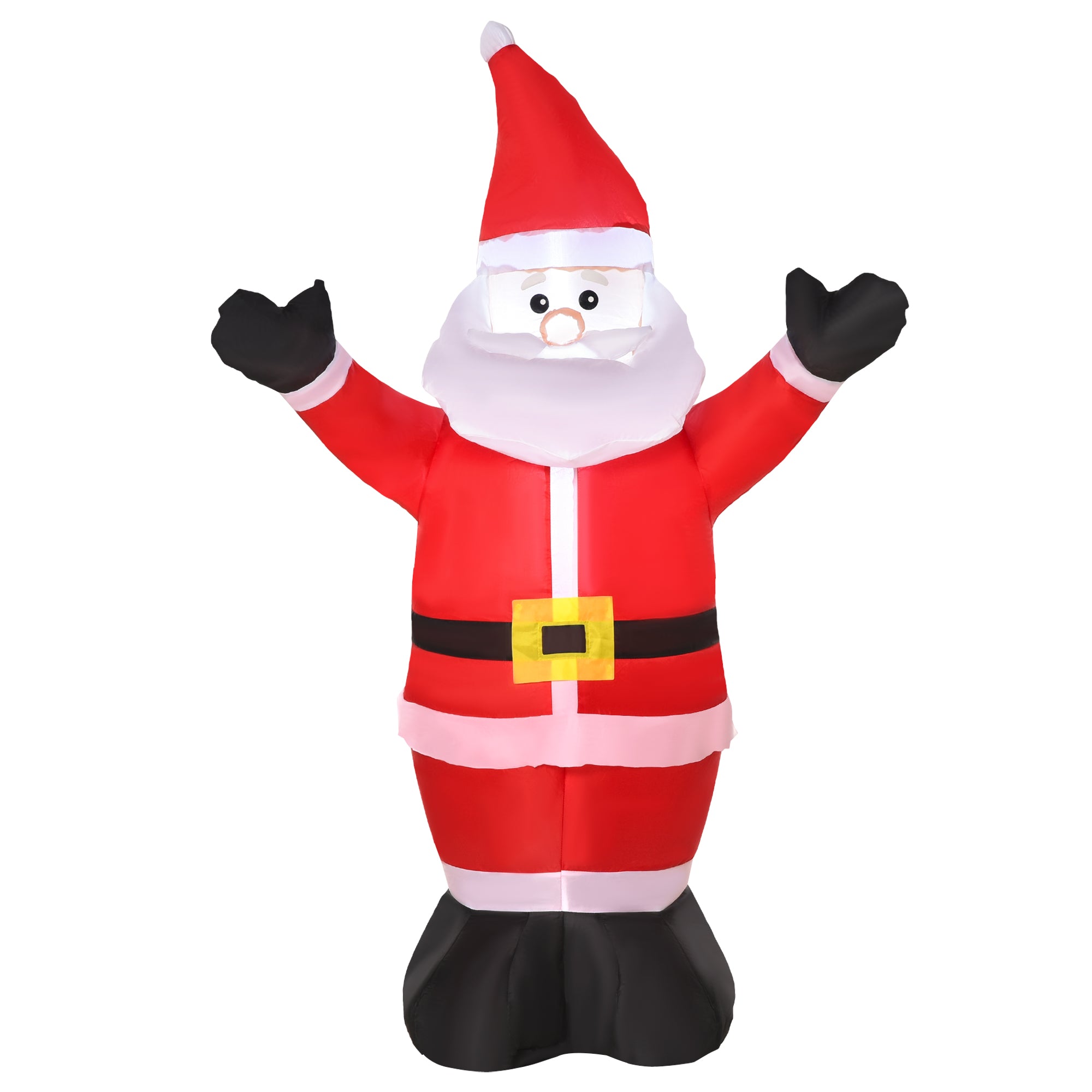 HOMCOM 4ft Inflatable Christmas Santa Claus Xmas Decoration 1 LED Holiday Air Blown Yard Outdoor Décor 