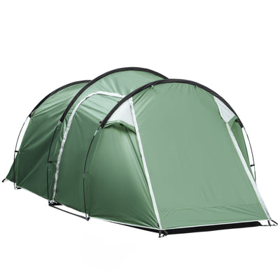 Outsunny Three-Man, Two-Room Tent - Green 