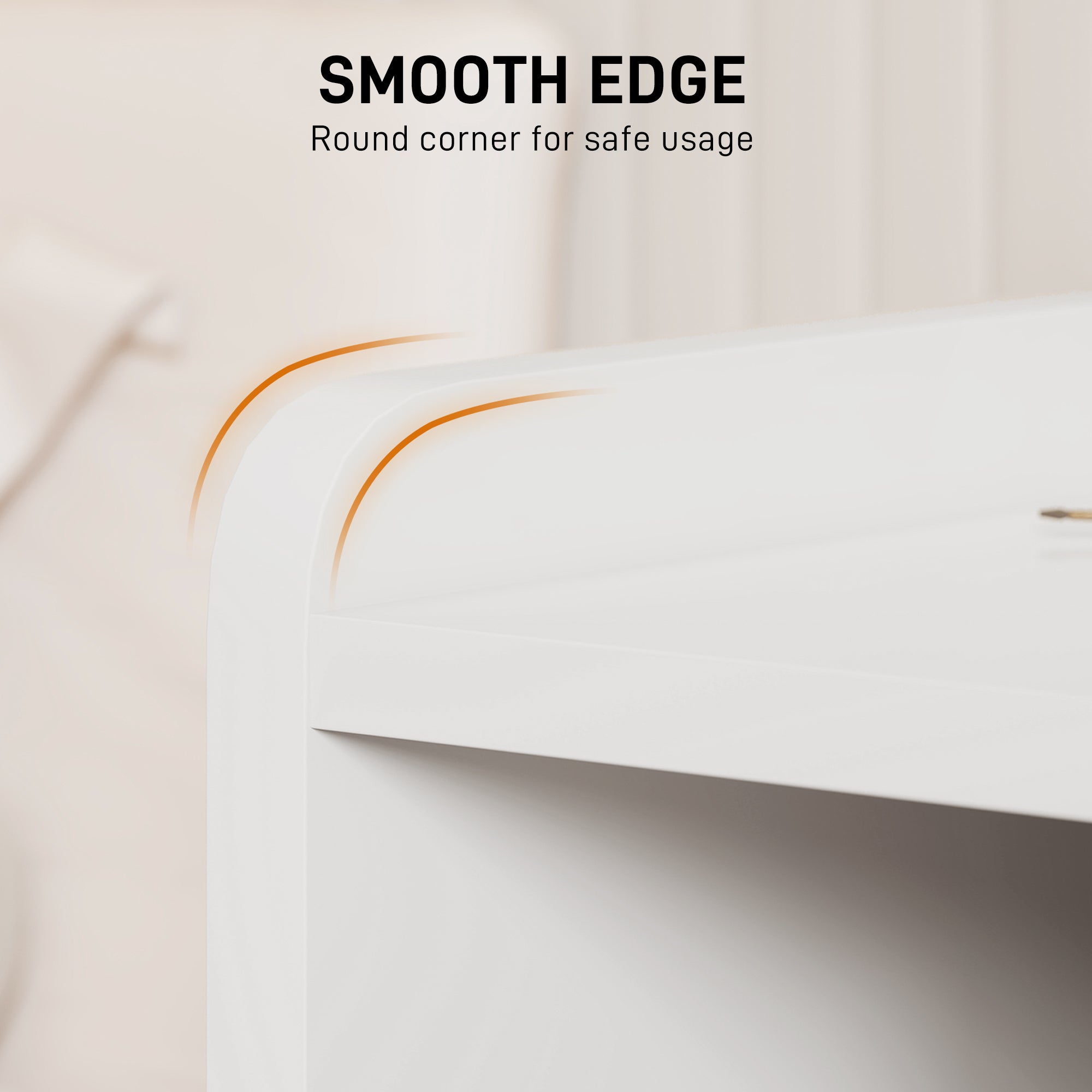 HOMCOM Bedside Table with 2 Drawers and Open Shelves - High Gloss White 