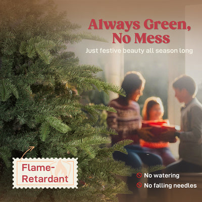 HOMCOM 5ft Artificial Christmas Tree with Realistic Branches, Easy Assembly - Green 