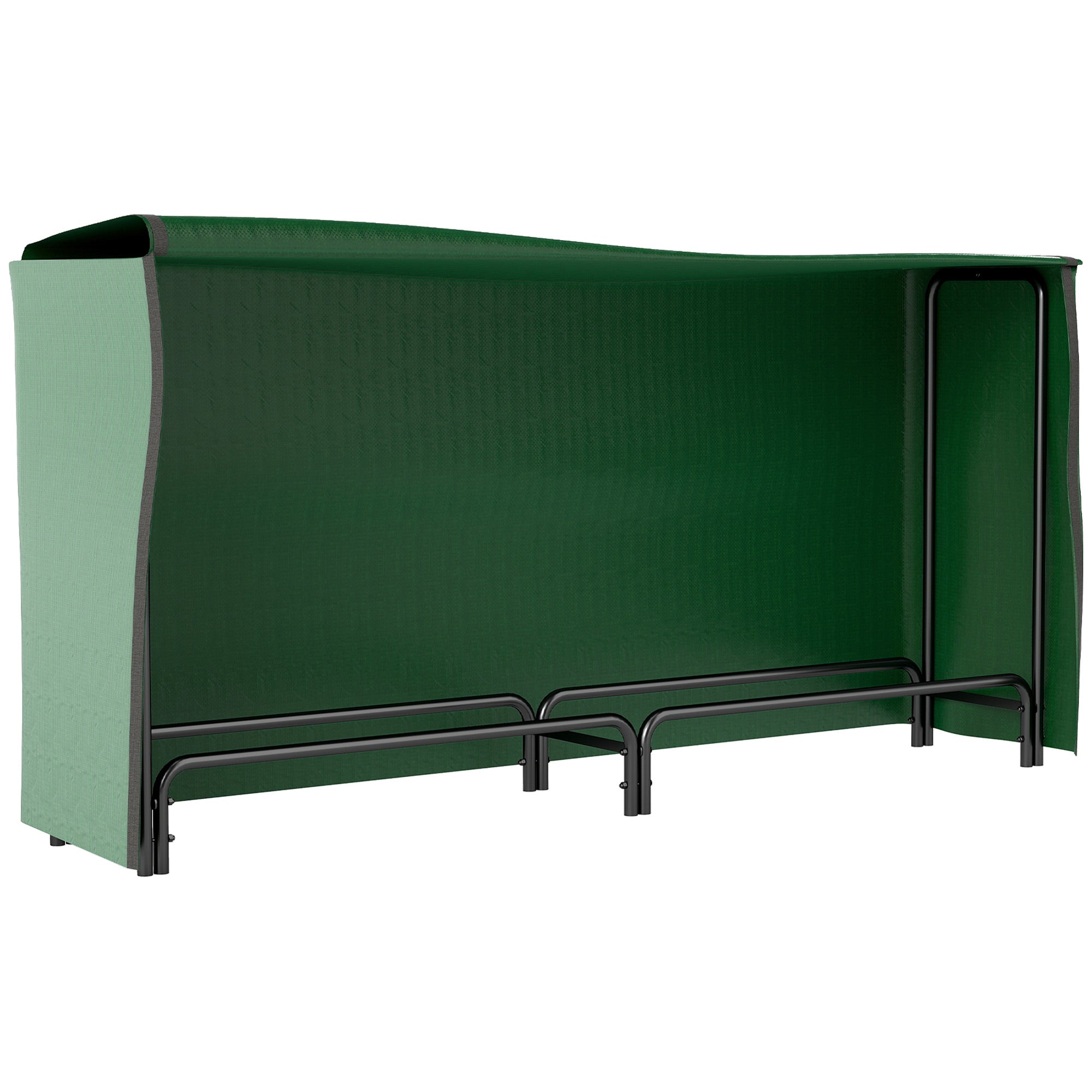 Outsunny Firewood Rack with Waterproof Cover, Heavy Duty Metal Log Store Indoors, Log Storage Holder for Outdoor Indoor Fireplace, 200 x 36 x 99 cm, Dark Green 
