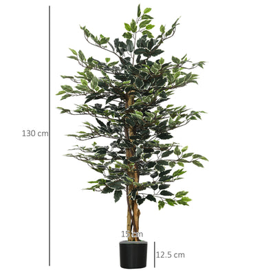 HOMCOM Set of Two Artificial Ficus Trees 