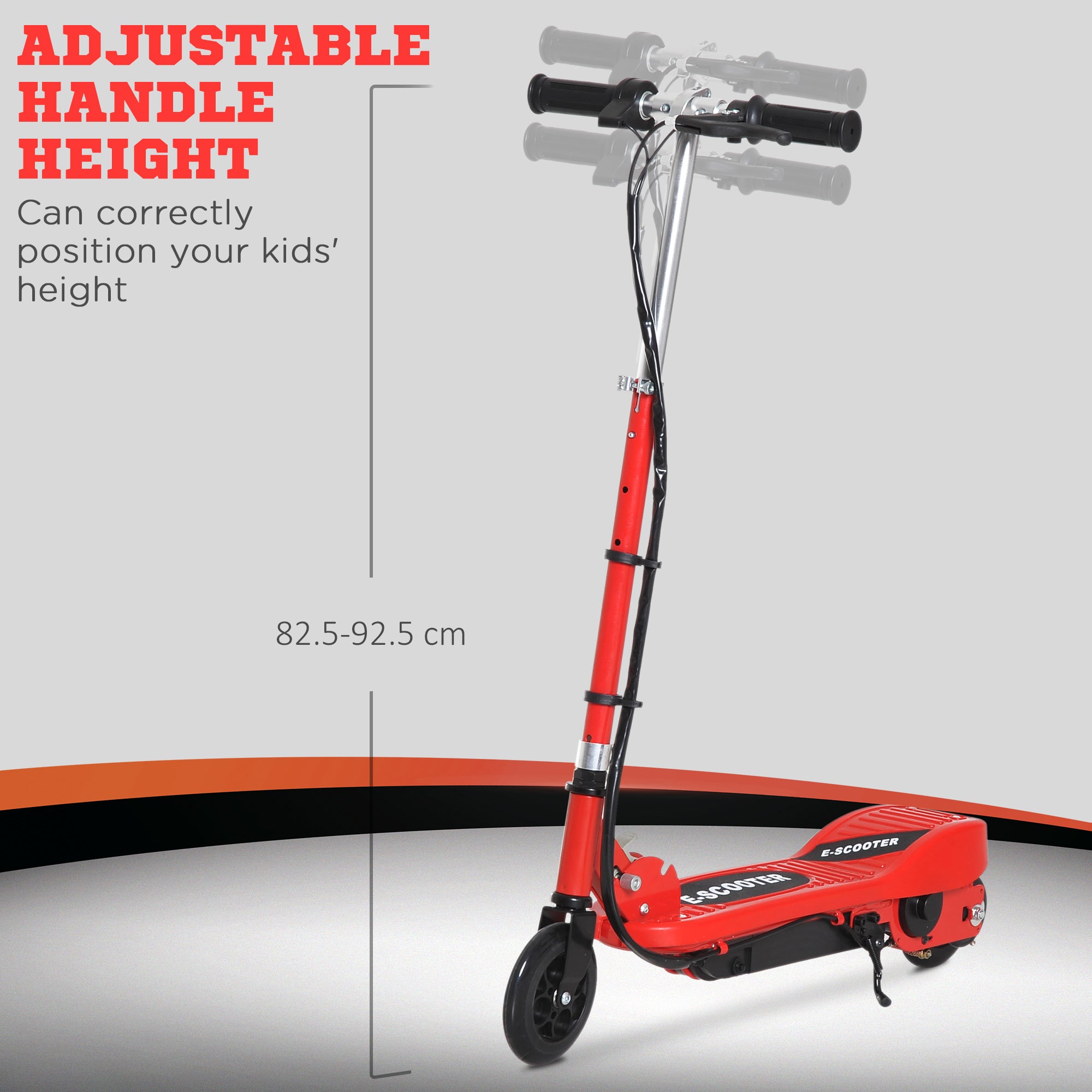 HOMCOM Folding Electric Kids Scooter Ride on Age 7-14, Red/Black 