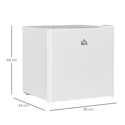 HOMCOM 46 Litre Table Top Mini Fridge, Small Fridge with Ice Box, Reversible Door, Adjustable Temperature and Legs for Bedrooms, Home Office, Cream 
